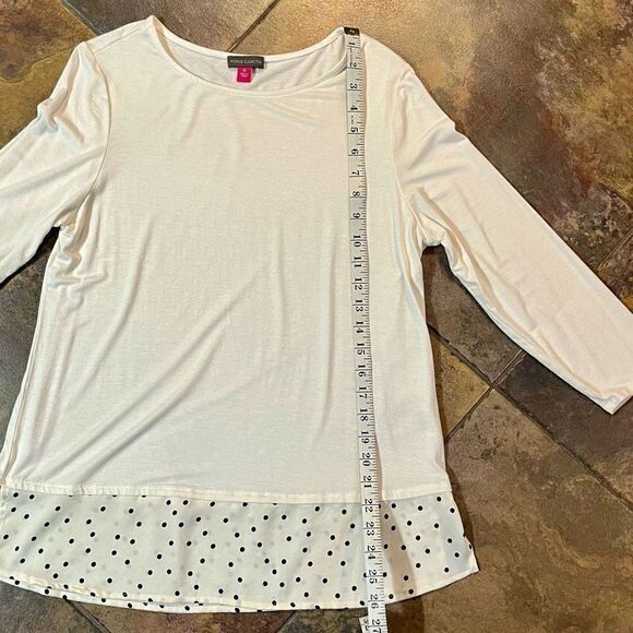 Vince Camuto Women’s White Top Polka Dot Extended Bottom Medium - Picture 8 of 13